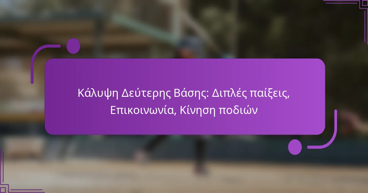 Κάλυψη Δεύτερης Βάσης: Διπλές παίξεις, Επικοινωνία, Κίνηση ποδιών