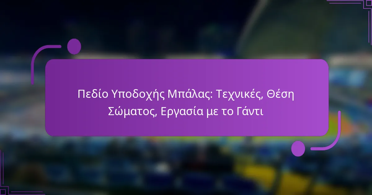 Πεδίο Υποδοχής Μπάλας: Τεχνικές, Θέση Σώματος, Εργασία με το Γάντι