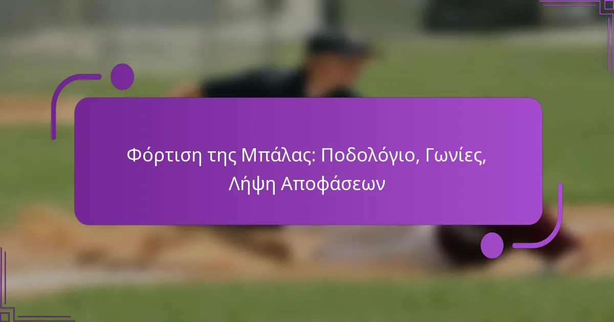 Φόρτιση της Μπάλας: Ποδολόγιο, Γωνίες, Λήψη Αποφάσεων
