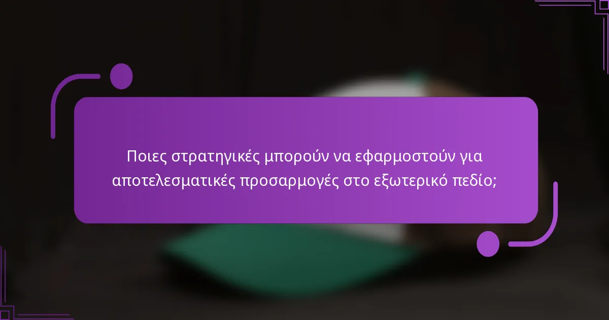 Ποιες στρατηγικές μπορούν να εφαρμοστούν για αποτελεσματικές προσαρμογές στο εξωτερικό πεδίο;