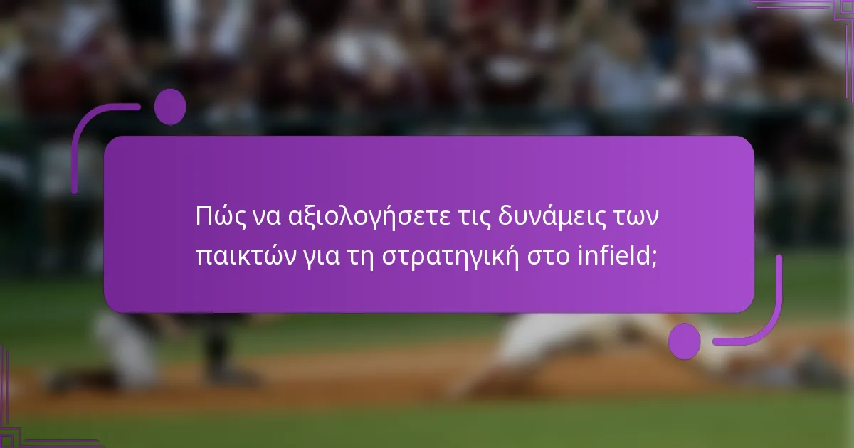 Πώς να αξιολογήσετε τις δυνάμεις των παικτών για τη στρατηγική στο infield;