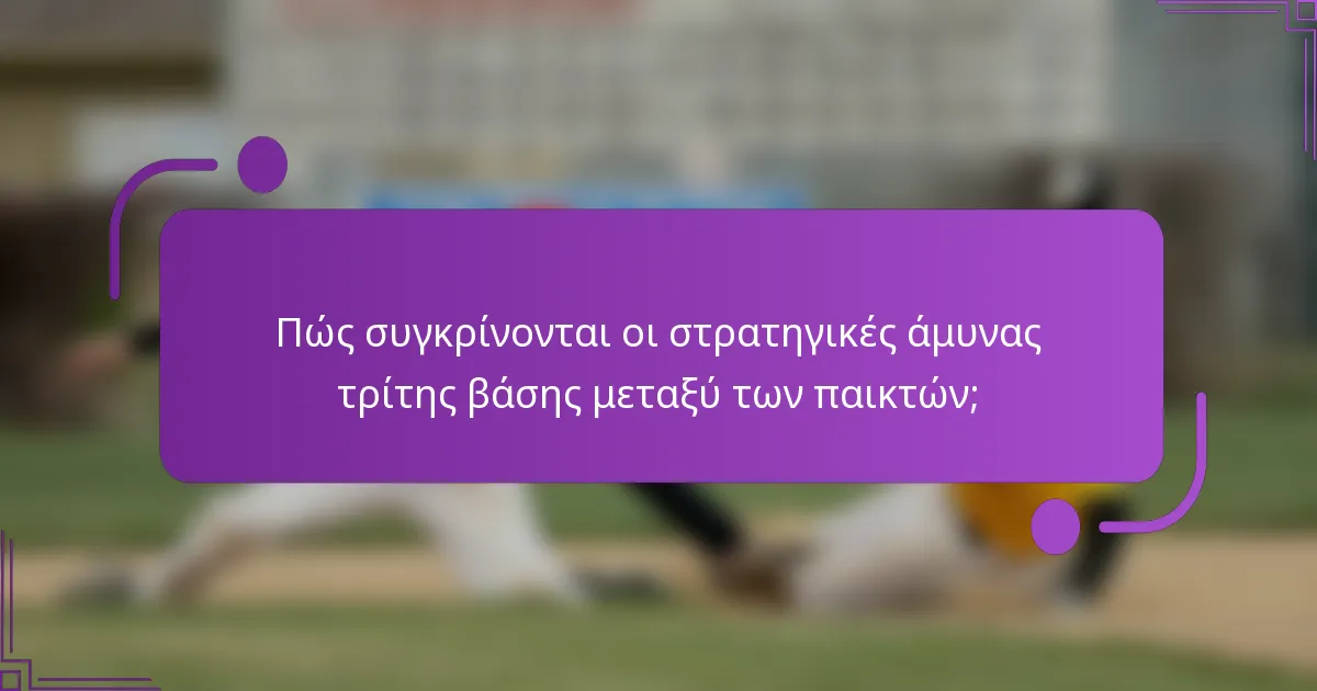 Πώς συγκρίνονται οι στρατηγικές άμυνας τρίτης βάσης μεταξύ των παικτών;